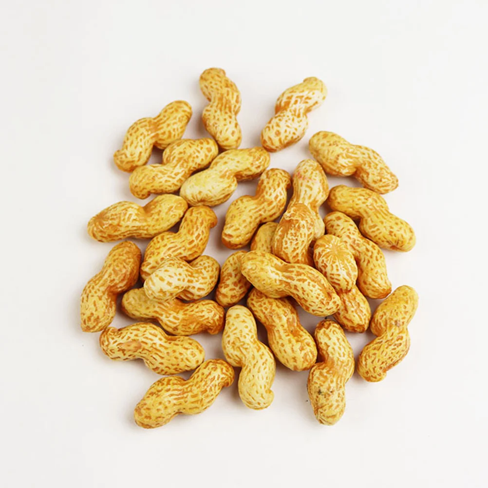 

6Pcs Decorative Peanut Adornment PVC Simulation Fake Peanut Ornament Home Kitchen Display Party Layout Decor Nut Decor