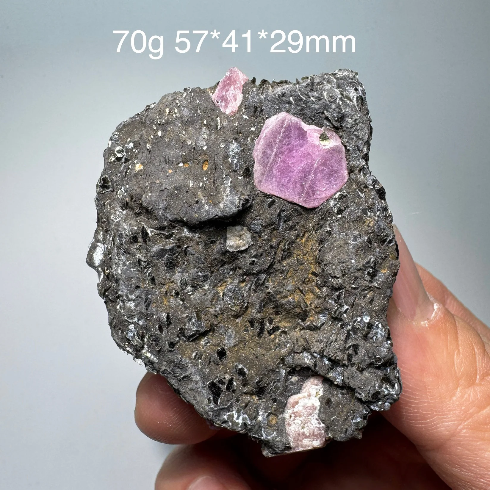 Natural Ruby Mineral (Fluorescent Red) Specimen Mica Healing Stone Home Decor