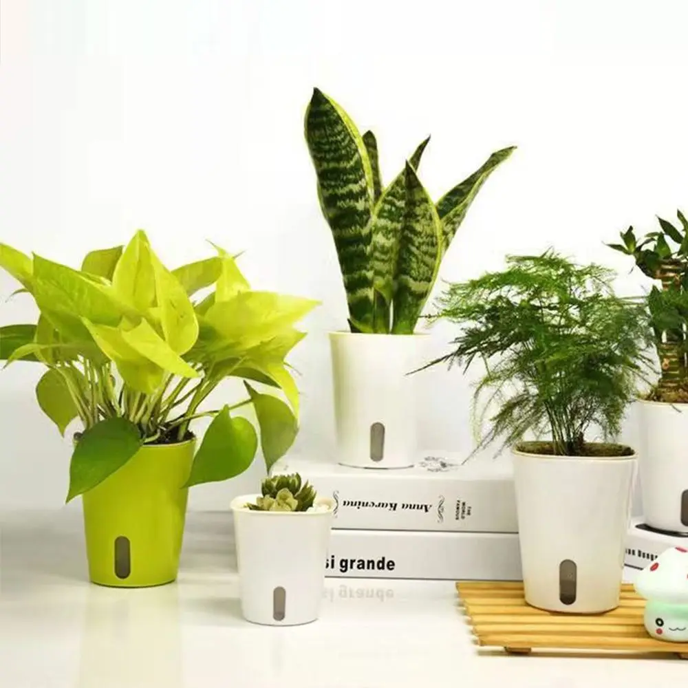 أصيص زهور بلاستيكي ذاتي الري ، أواني بستنة بسيطة ، مزارعي خيزران أوتوماتيكي ، ديكور غرفة المعيشة ، سطح المكتب