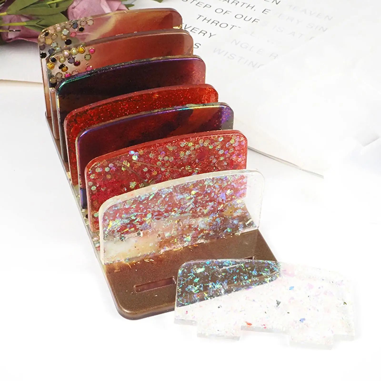 Silicone Mold Makeup Organizer Resin Molds Jewelry Tray Mold Cosmetics Storage DIY Holder for Epoxy Casting Crystal Palette Rack
