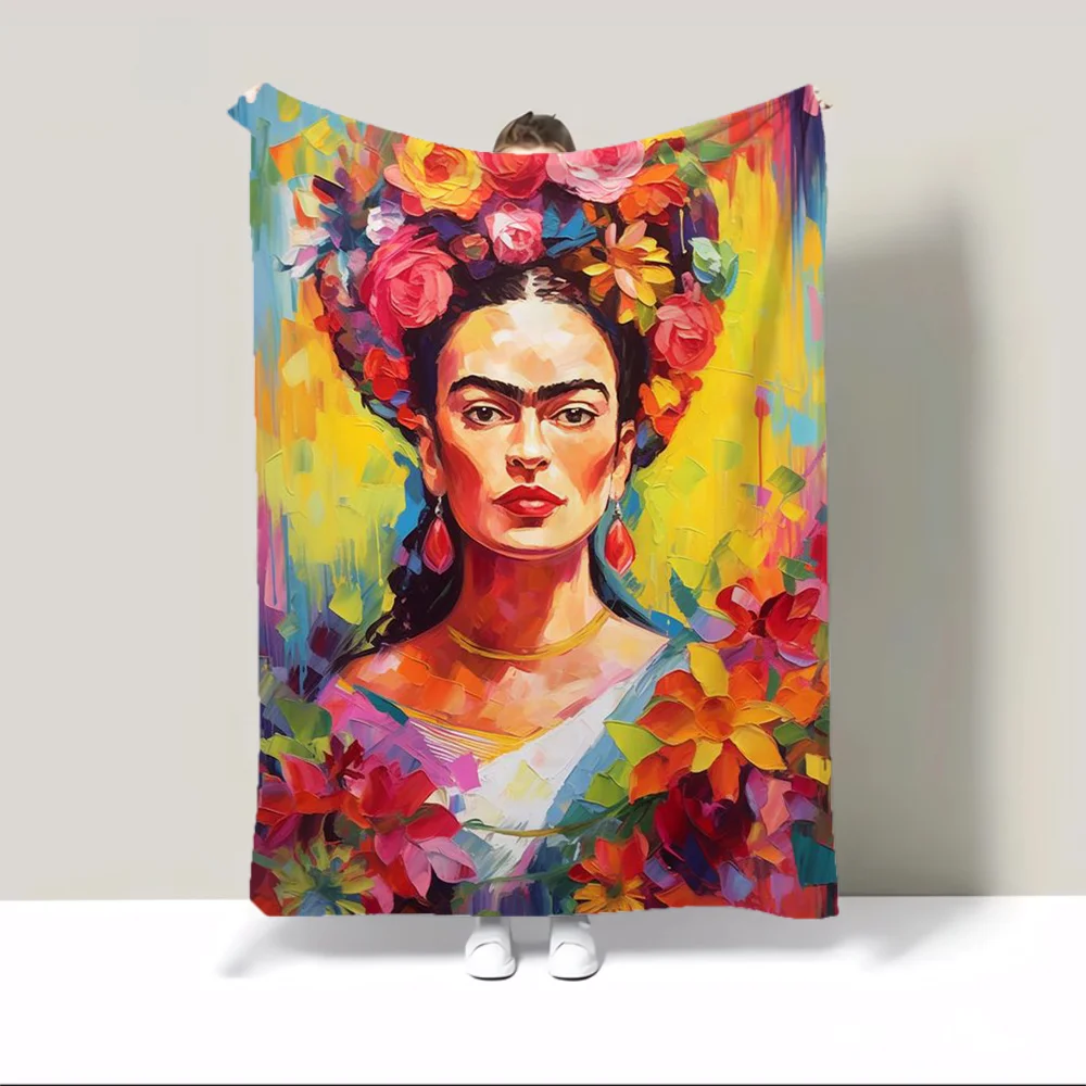 F-frida Microfiber Blanket Throw Fluffy Soft Blankets & Throws Furry Sofa Knee Nap King Size Bed Decorative Custom Hairy Adults