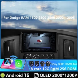Andoird 15 Car Radio For Dodge RAM 1500 2500 3500 2002 - 2005 Viedo Player 4G LTE BT Head Unit 5G WIFI Stereo DVD GPS Navigation