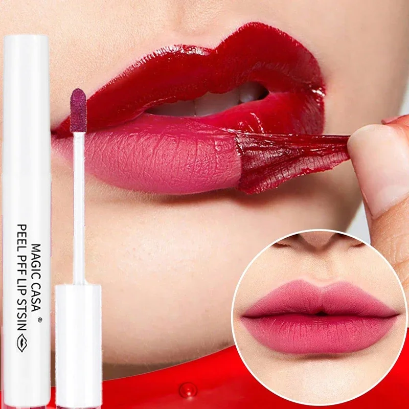 Water Proof Peel Off Lip Gloss Matte Velvet Non-stick Cup Liquid Lipstick Long Lasting Tattoo Dyed Lip Tint Tear Pull Lip Mask