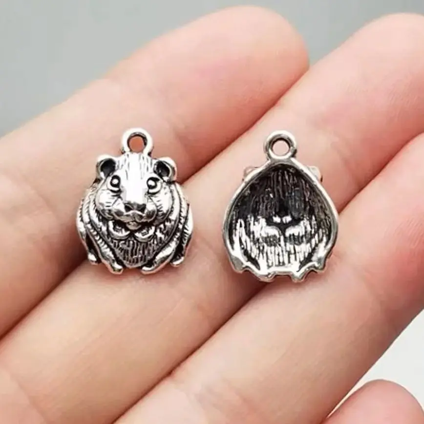 20pcs/lot--14x18mm Antique Silver Plated Guinea Pig Charms Animals Wild Pendants DIY Supplies Jewelry Making Finding Accessories