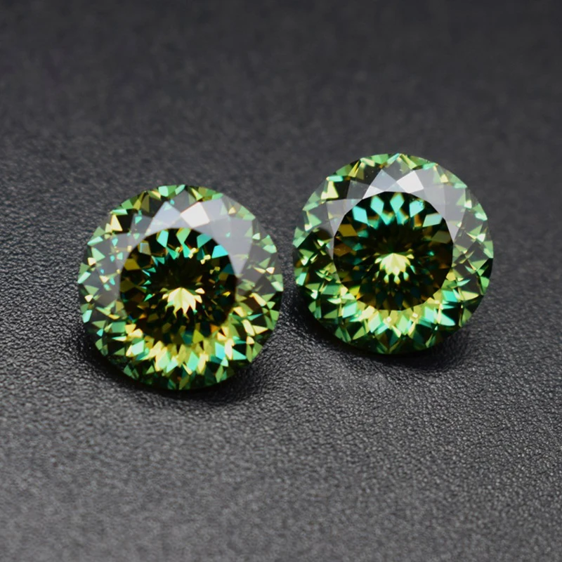 Moissanita verde facetado 6,5x6,5mm 1ct DIY anillo y COLLAR COLGANTE