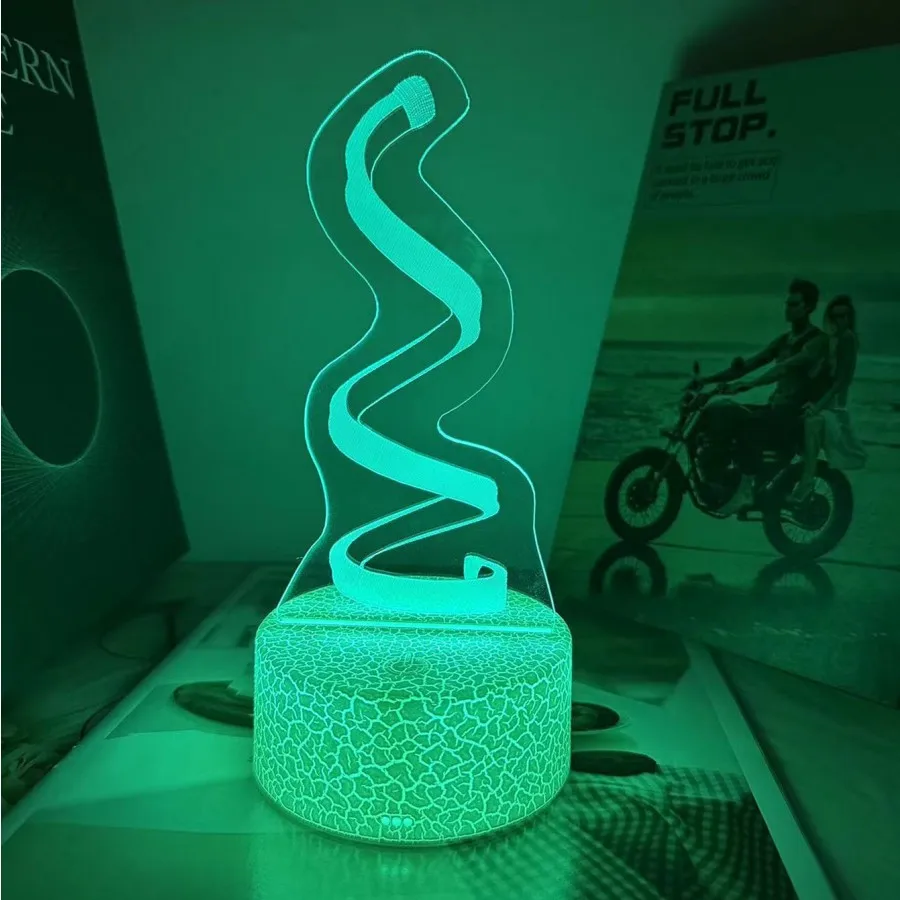 Lampe LED 3D Romantique en Acrylique pour Enfant, Veilleuse de Table, Décor de ixd'Anniversaire, Lampe de oral et de la Journée de Léon