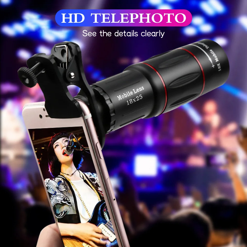 28X Photography Artifact HD Monocular Telescope Universal Zoom Phone Camera Telephoto Lens Optical Telescope Lens For Outdoor