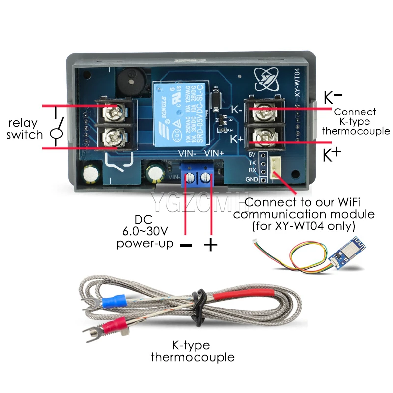 K-type Thermocouple Controller -99~999℃ Remote WIFI High Temperature Thermostat