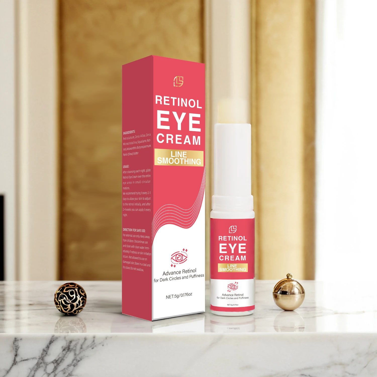 Retinol Eye Cream Stick Anti Rimpel Verlichting Donkere Kringen Verstevigende Huid Vervagen Fijne Lijntjes Oogreparatie Stick Voor Vrouwen Ogen Verzorging