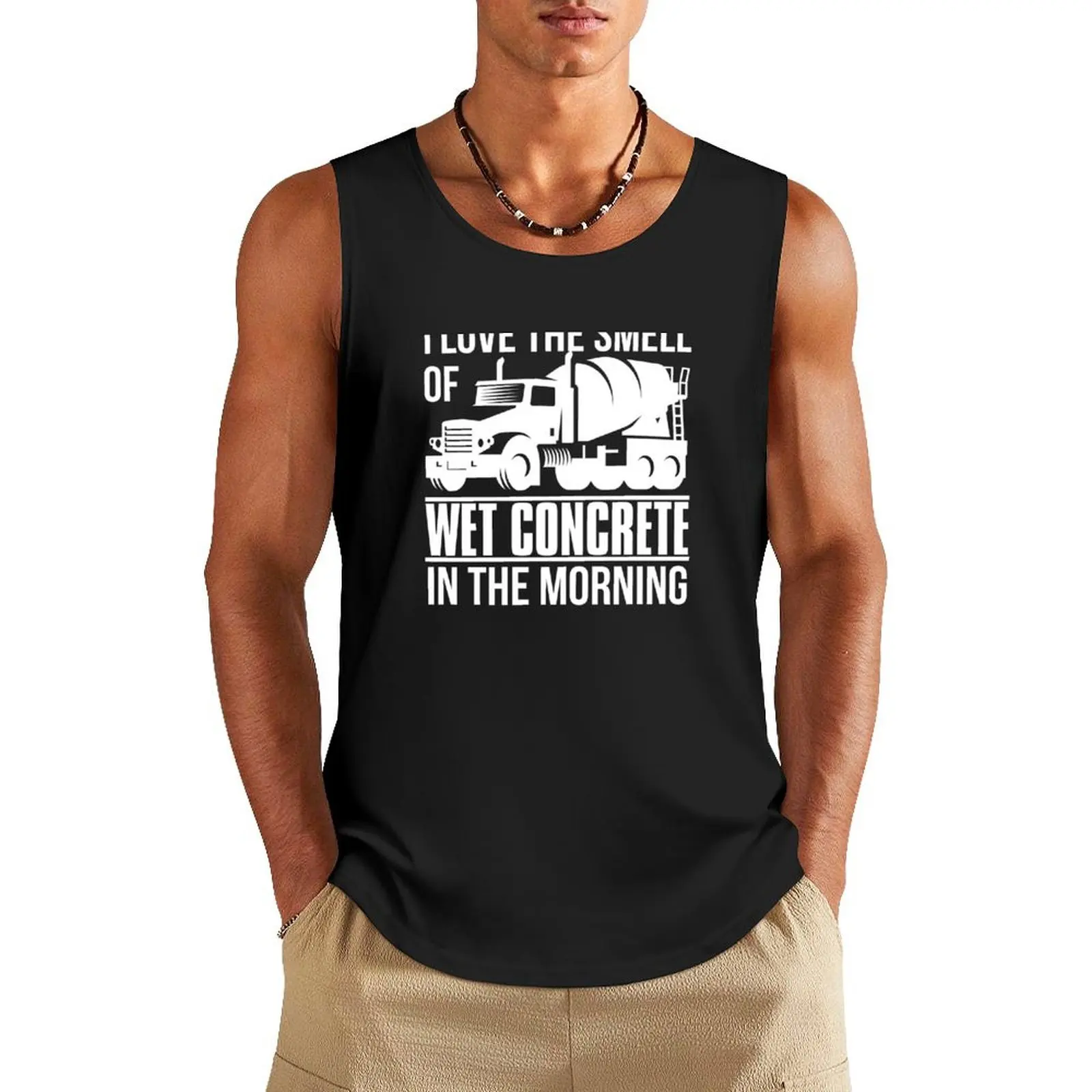 

I love the smell of wet concrete for Construction Worker Tank Top Men's summer vest fitness gym t shirt men gym clothing men