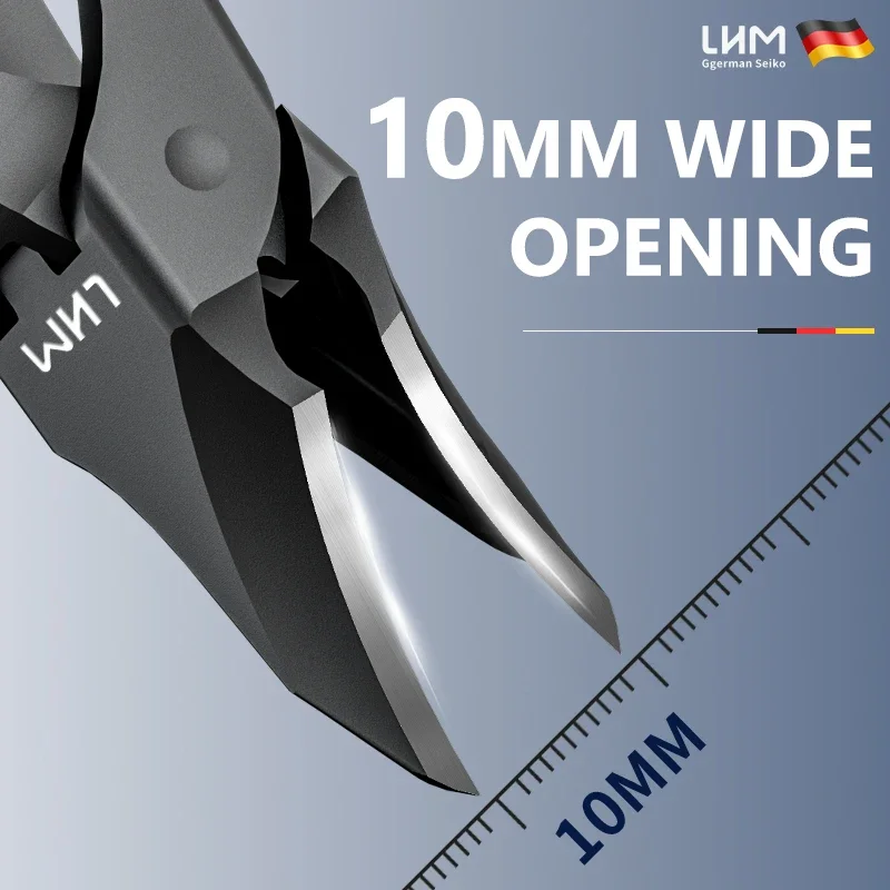 Angled Blade Toenail Clippers for Thick & Ingrown Nails - High-Temp Forged Stainless Steel Pedicure Tools with Built-in Switch F
