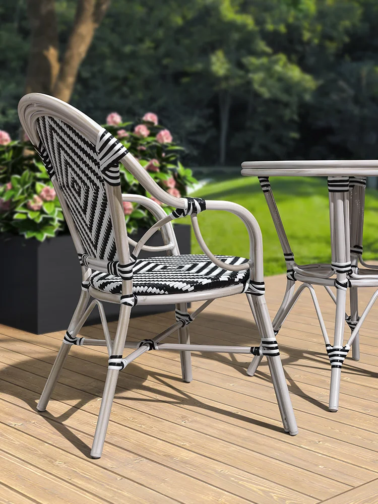 Balcony tables and chairs online celebrity combination American chair rattan outdoor rattan chair three-piece Nordic leisure