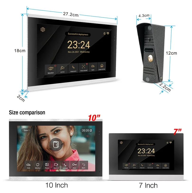 Hayway 10 Inch Video intercom Tuya Smart WIFI Video Door Phone System 1080P Doorbell Camera Full Touch Screen Motion Detection