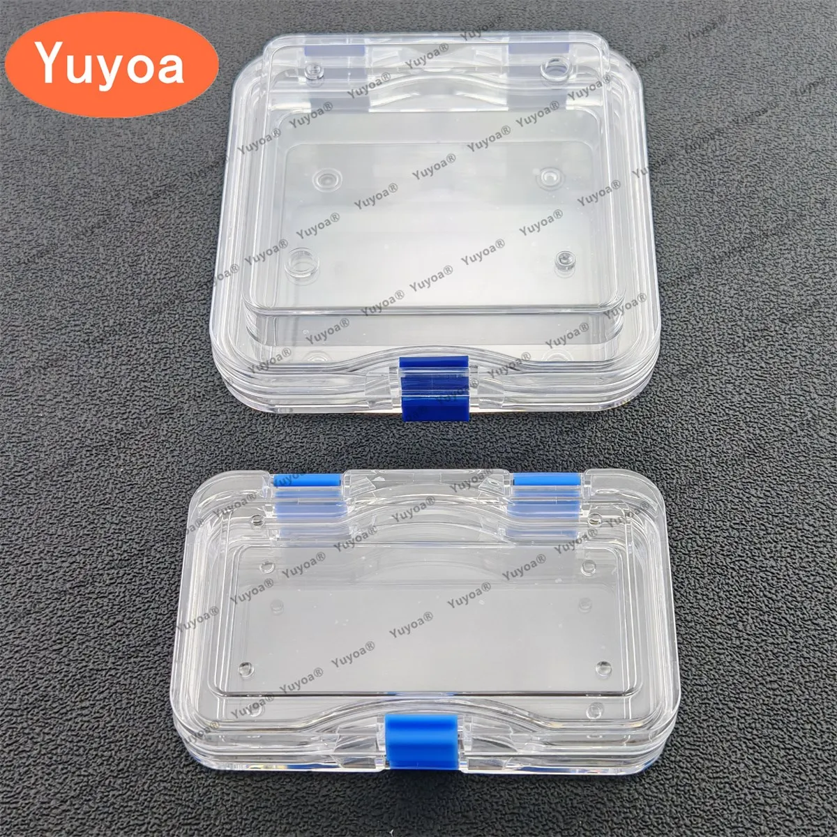 10pcs Dental Transparent Storage Boxes Dental Bridges Dental Crowns Plastic Dentures Color Hinged Denture Storage Flexible Film