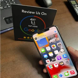 Programmable 13.56Mhz Google Standing Review Card NFC Station Table with Bending Stand for Google Review Display