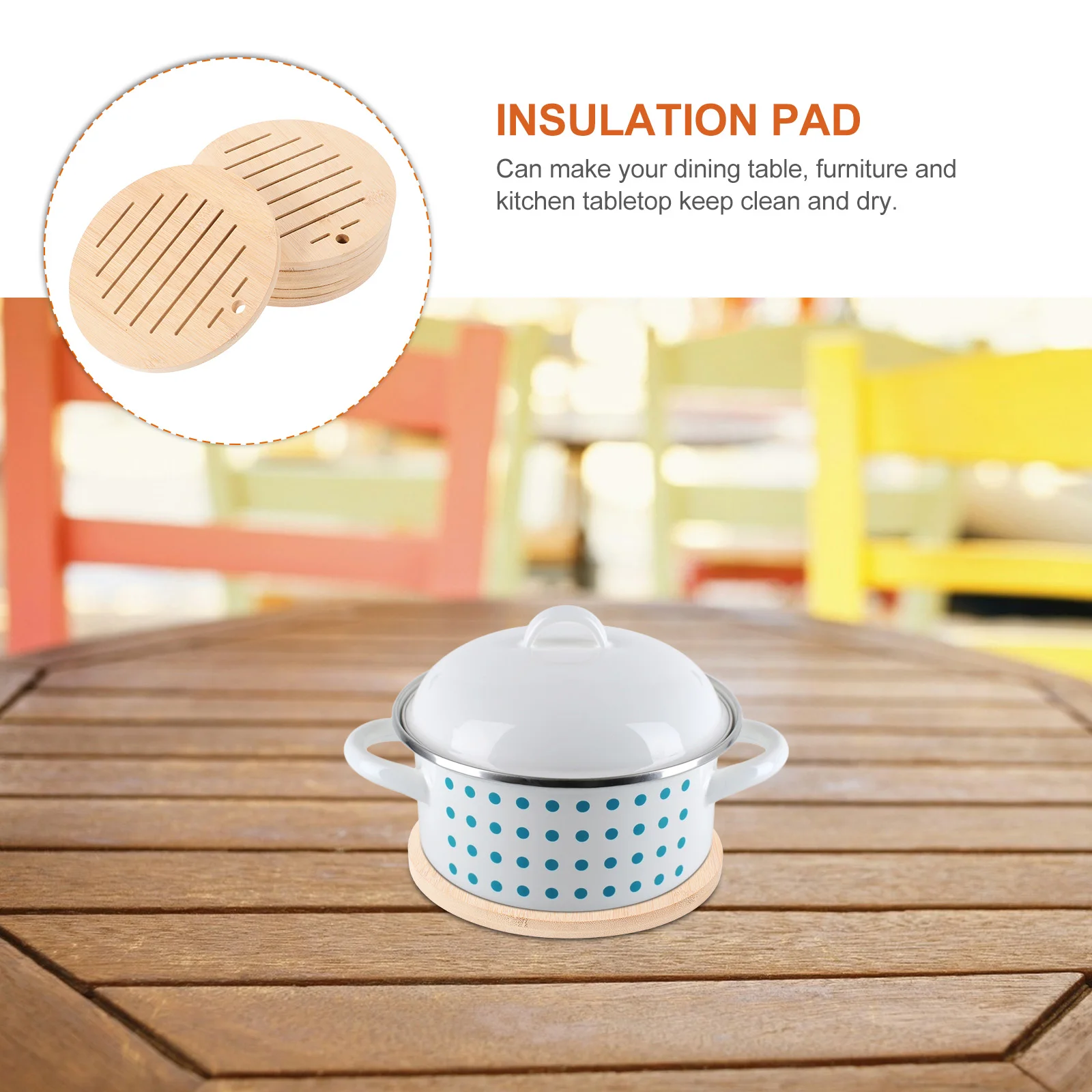 6pcs Anti-Slip Placemat Bamboo Coaster Heat Insulation Pot Cushion Rattan Woven Table Mat Rustic Dining Pad For Home