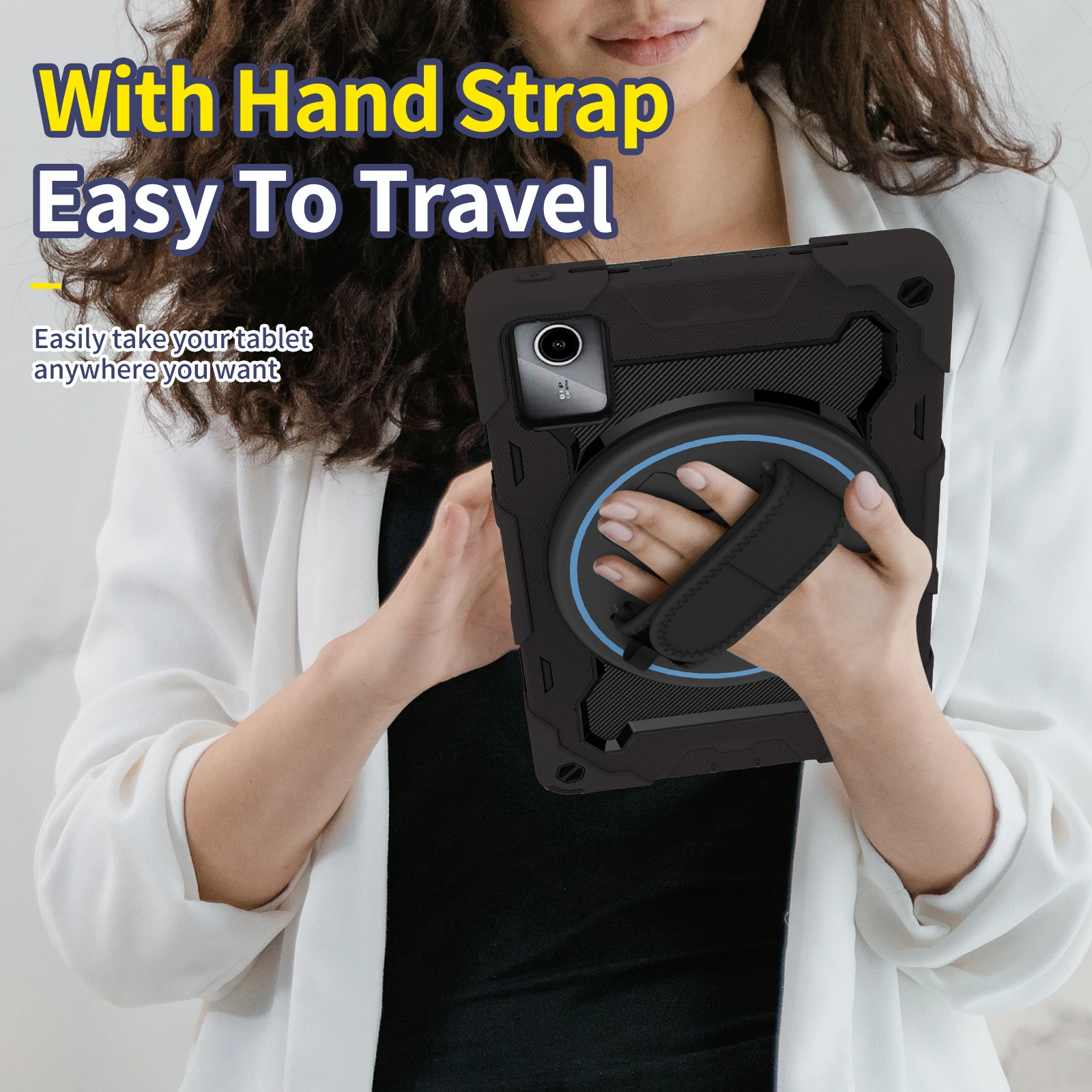 حافظة متينة دوارة بحزام يد ، 3 طبقات ، غطاء لينوفو أوكسباد ، علامة التبويب M11 ، حماية ، في ، ، من من من من من #4