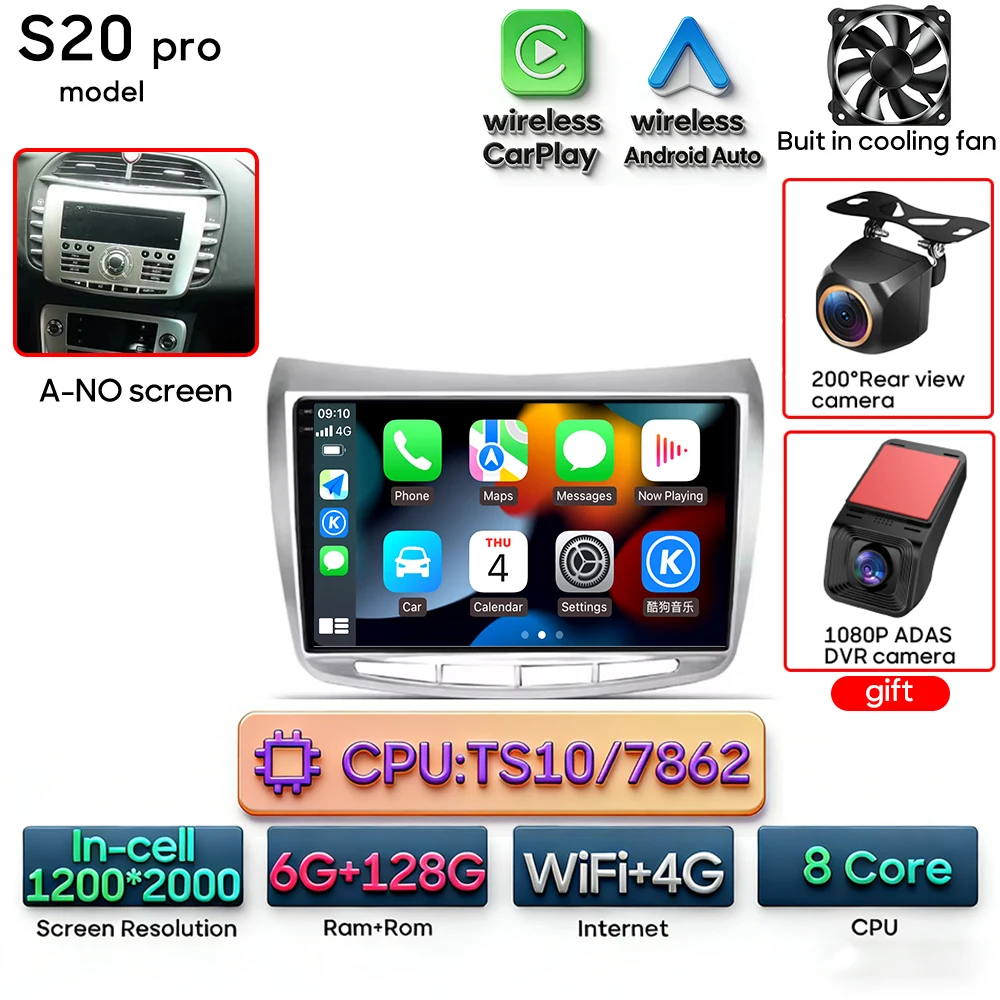 Android 15 autoradio multimediaspeler draadloze Carplay stereo voor Lancia Delta 2009 - 2019 navigatie GPS 2din DSP Wifi