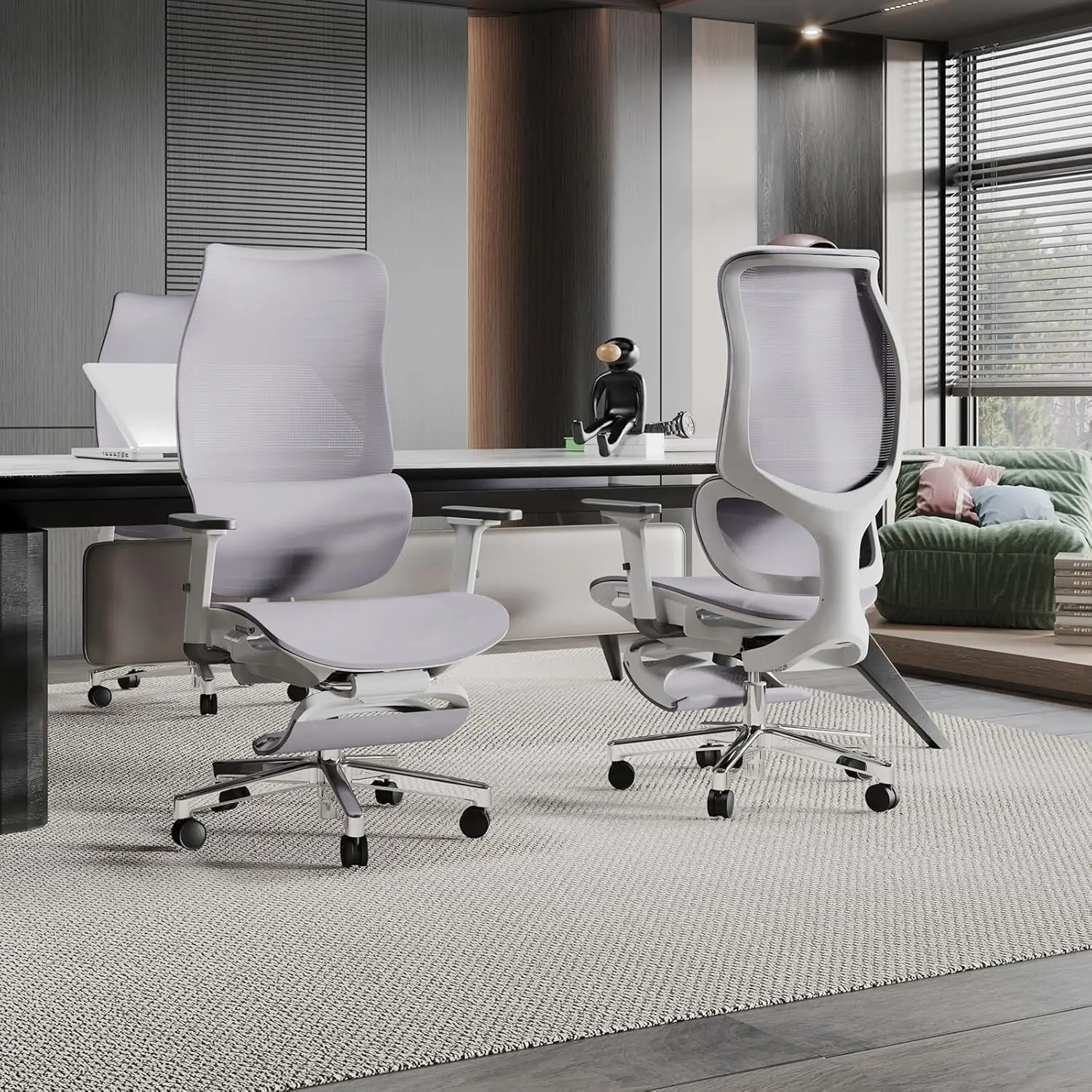 Office chairs with foot pedals, executive chairs with adjustable seats, computer chairs