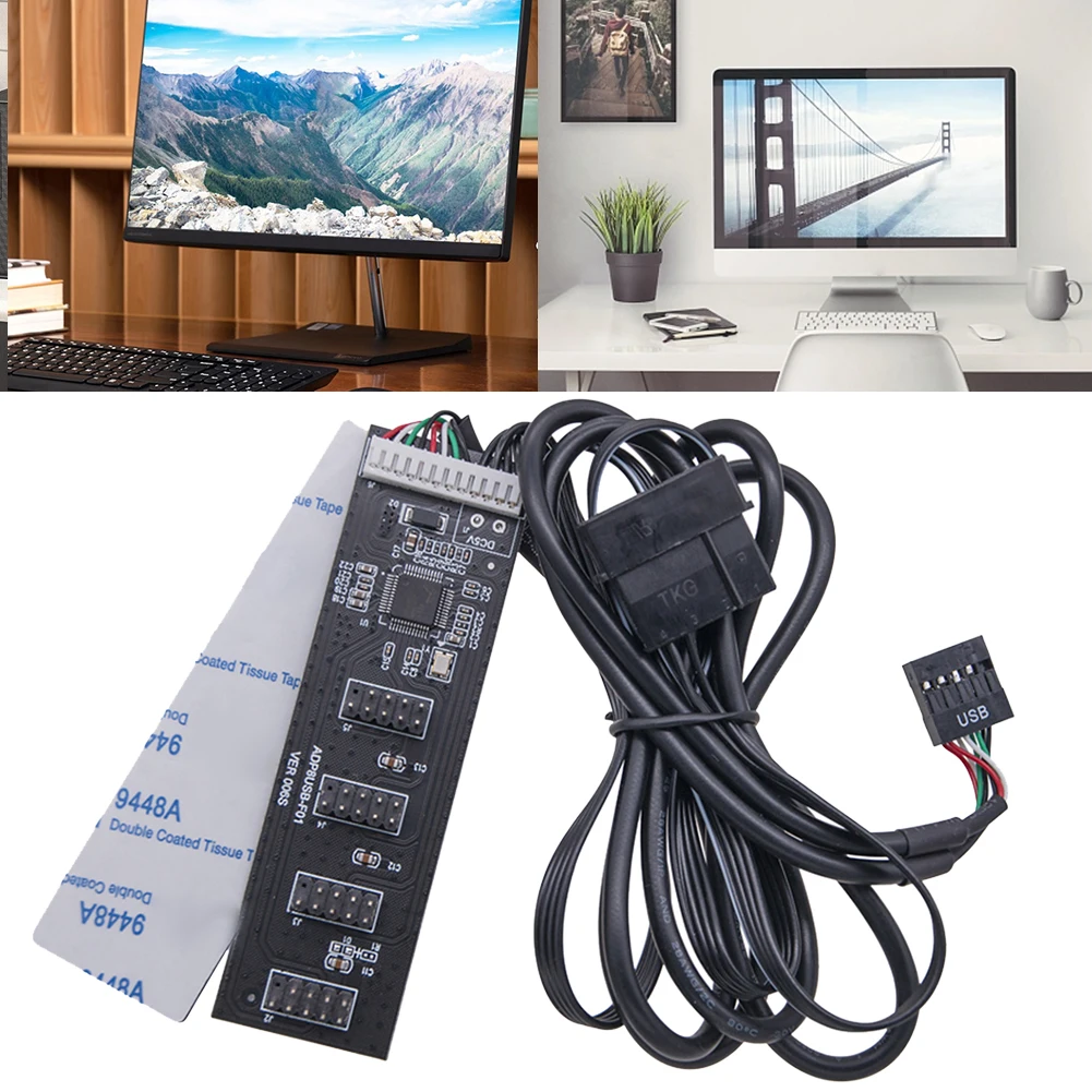 USB2.0 9pin Header Extension Hub Splitter Adapter Konverter USB 2.0 HUB Stecker Adapter 9Pin Interne USB Hub Port Multiplier