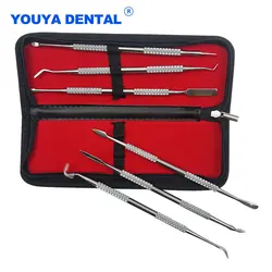 6 pz dentale in acciaio inox a doppia estremità spatola di miscelazione coltello in gesso denti cera intaglio strumento Set Carver dentista strumento