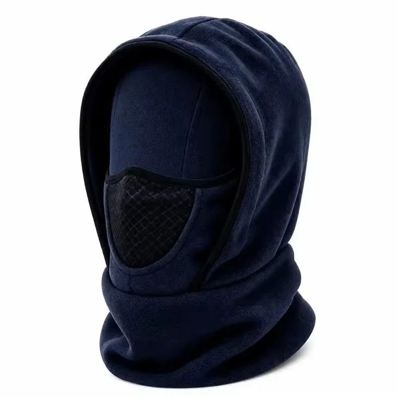 Winter multifunctionele warme muts, koudebestendige dikke fleece capuchon, nekbeschermer en gezichtsmasker combinatie voor extreme koudebescherming.
