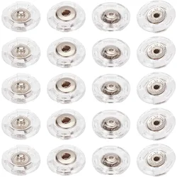1 Box 25 Sets Clear Sew on Snap Buttons Press Studs Buttons Transparent Fasteners Plastic 18mm Closing Sewing Supplies
