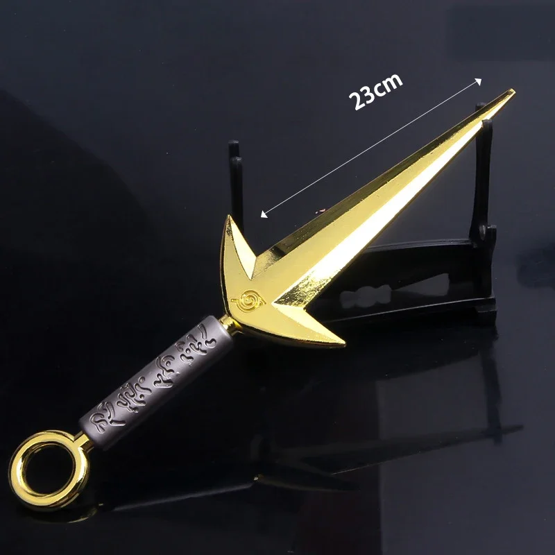 Anime Naruto 23 cm Kunai Flying Thunder God Metallmodell Namikaze Minato Waffe Vier Generationen Messer Spielzeug Stumpfes Schwert Jungen Geschenk