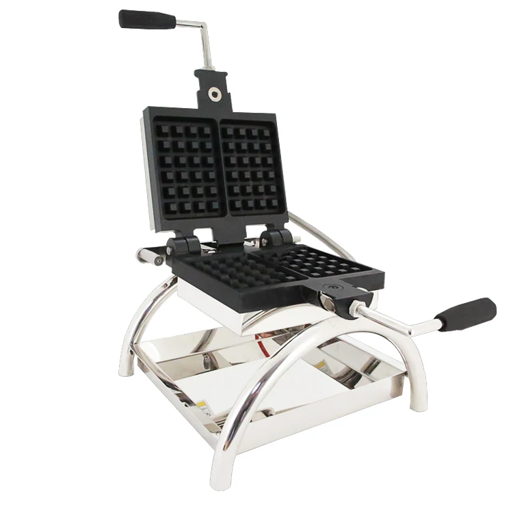 

Commercial Electric Rotary Waffle Maker Food Belgian Waffles Rectangle Shape Baker Machine for Sale