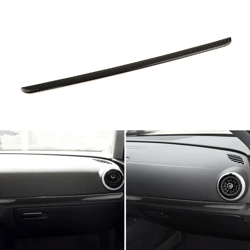 

Мягкие автомобильные аксессуары из углеродного волокна, панель приборной панели, полоса второго пилота, накладка для Audi A3 S3 RS3 8V 2013 2014 2015 2016 2017 2018 2019