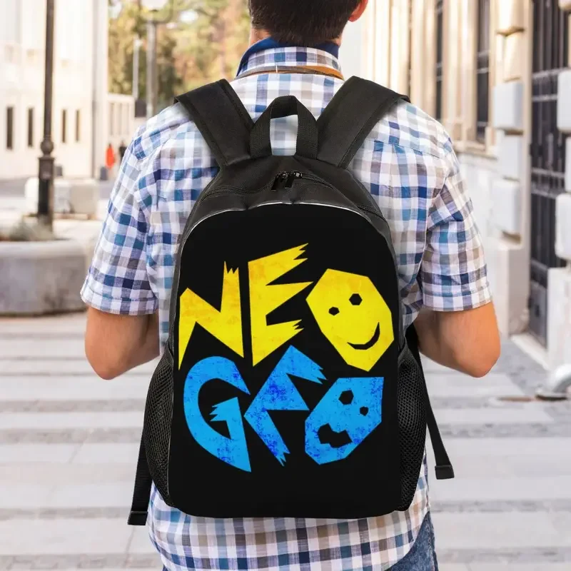 حقيبة ظهر بشعار لعبة Arcade مخصصة Neo Geo ، حقيبة كتب عصرية للنساء والرجال ، حقائب مدرسية جامعية