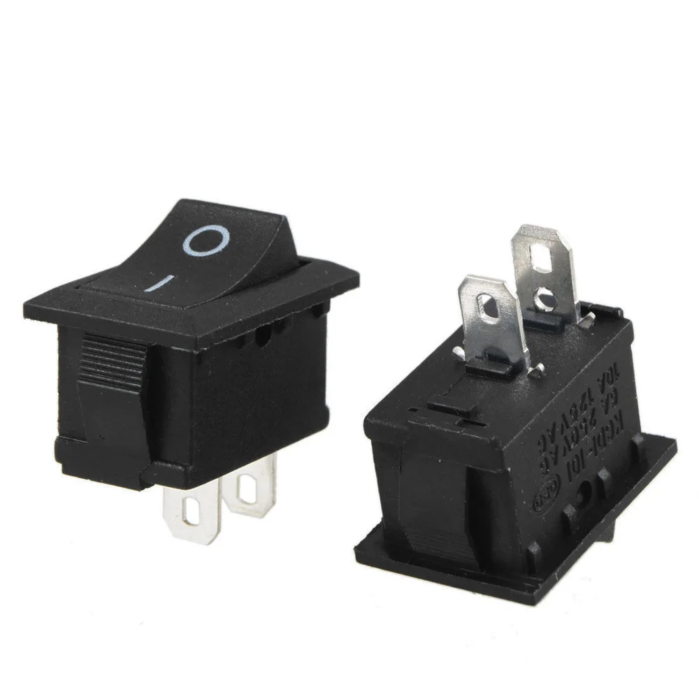 Imagem -04 - Round Rocker Switch Snap Solda Lug Spst on And Off Mini Boat Rocker Auto de Carro Pinos ac 6a 250v 10a 125v