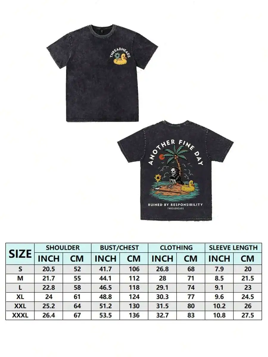 

Retro Summer Beach Print T-Shirt For Men Casual Loose Fit Cotton Tee