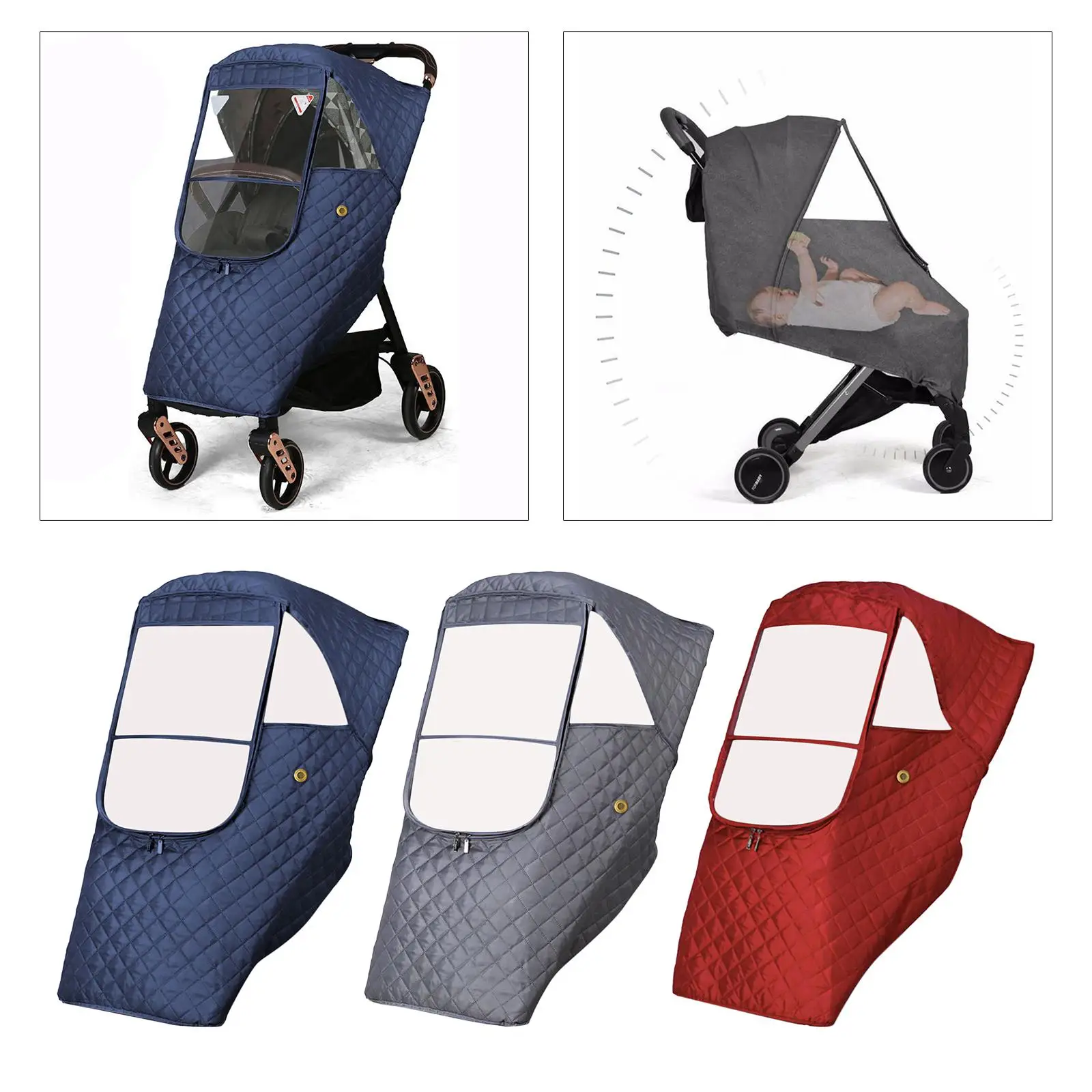 

Rain Cover Protector Full Cover for Buggy Pram Easy to Install