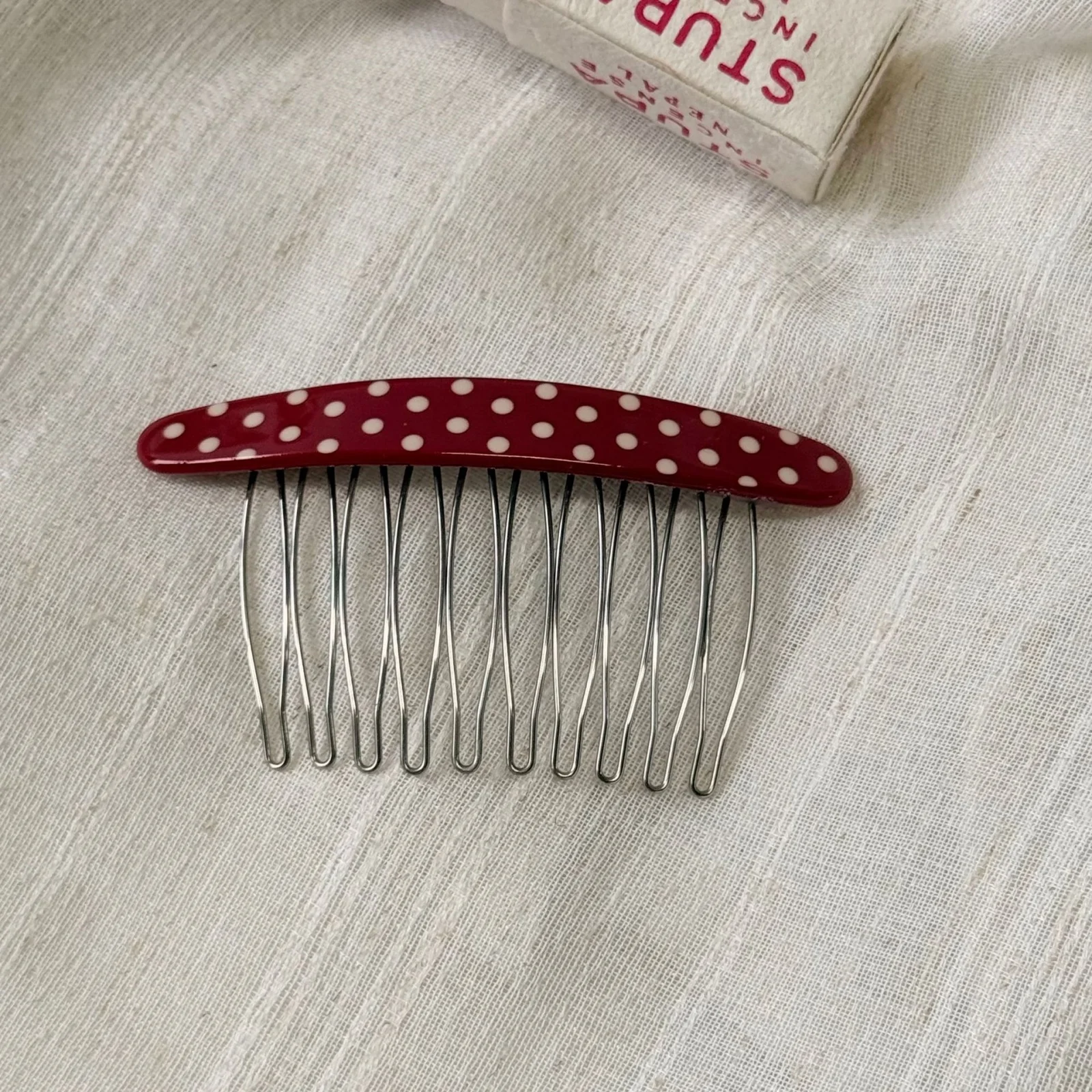 1PC Polka Dot Haarkämme Set, Vintage Multi-Color Polka Dot Haarseitenkämme, Retro-Stil Haarschmuck für Frauen, süß – Detail 1