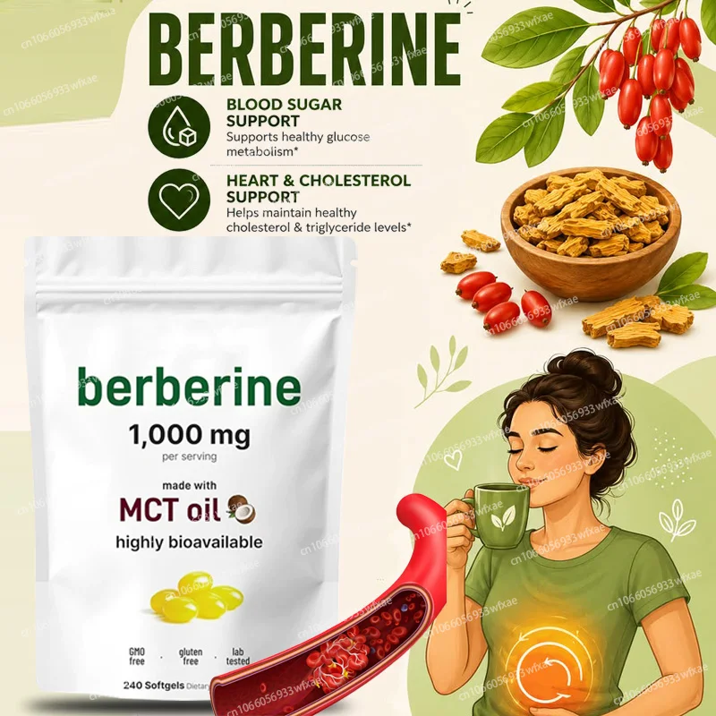 Berberine Capsules 240 Counts Supports Heart,Cardiovascular Health, Digestion, Liver Health, Immunity System & Metabolic Balance