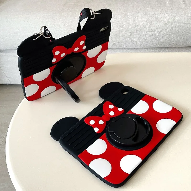 

Чехол для планшета Minnie Bow из силикона для iPad Air 6 11 дюймов, Pro 10.5 дюймов, 360 градусов ° Защитный чехол-подставка для iPad 11-го, 10-го, 9-го поколений, 10.2, 5/6-го поколений, 9.7, Air2