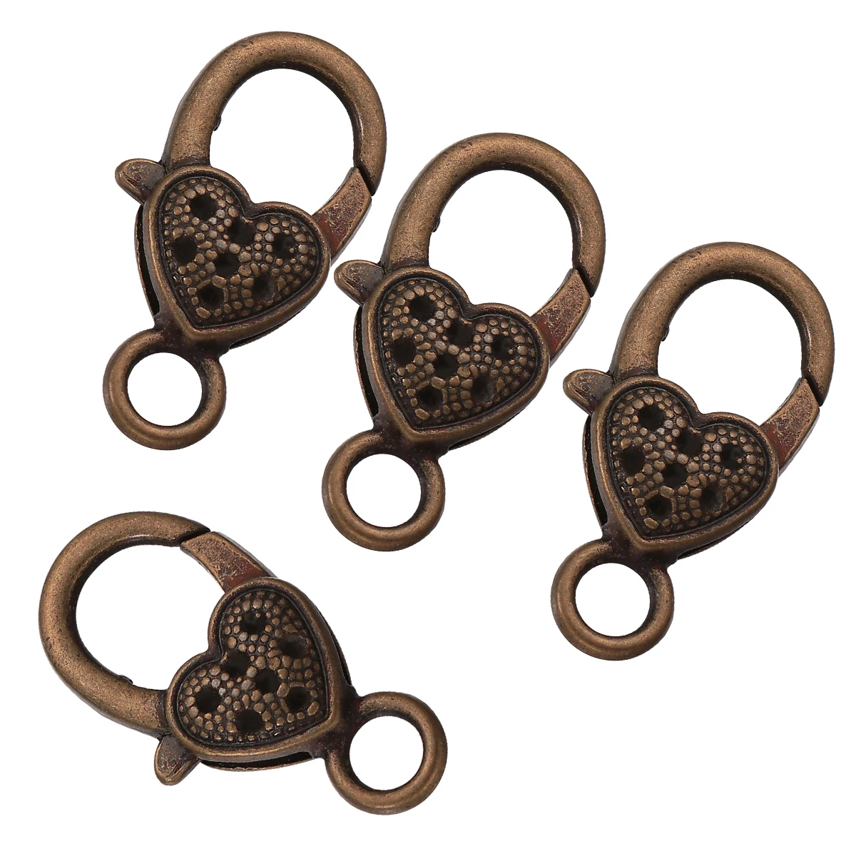 

10pcs Heart-Shaped Lobster Clasps Alloy Keychain Clasp Jewelry Diy Bracelet Connector Lightweight Vintage Buckle For