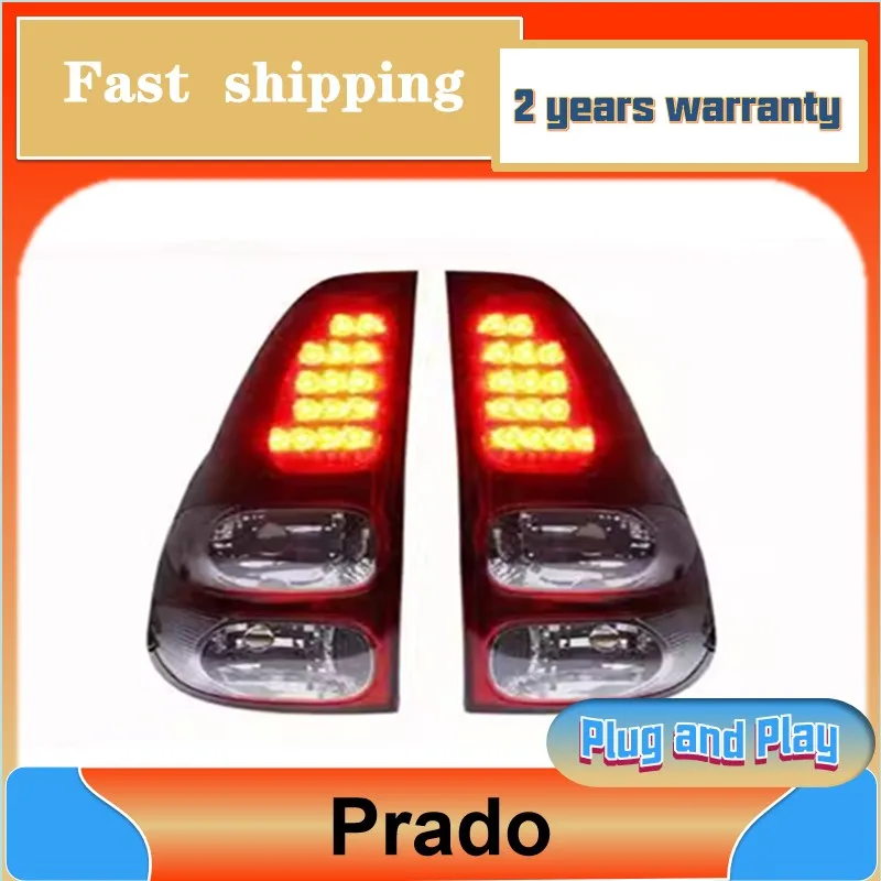 Car Styling for Toyota Prado Tail Lights 2003-2009 Prado Taillights LC120 FJ120 DRL Fog Brake Turn Signal Reversing