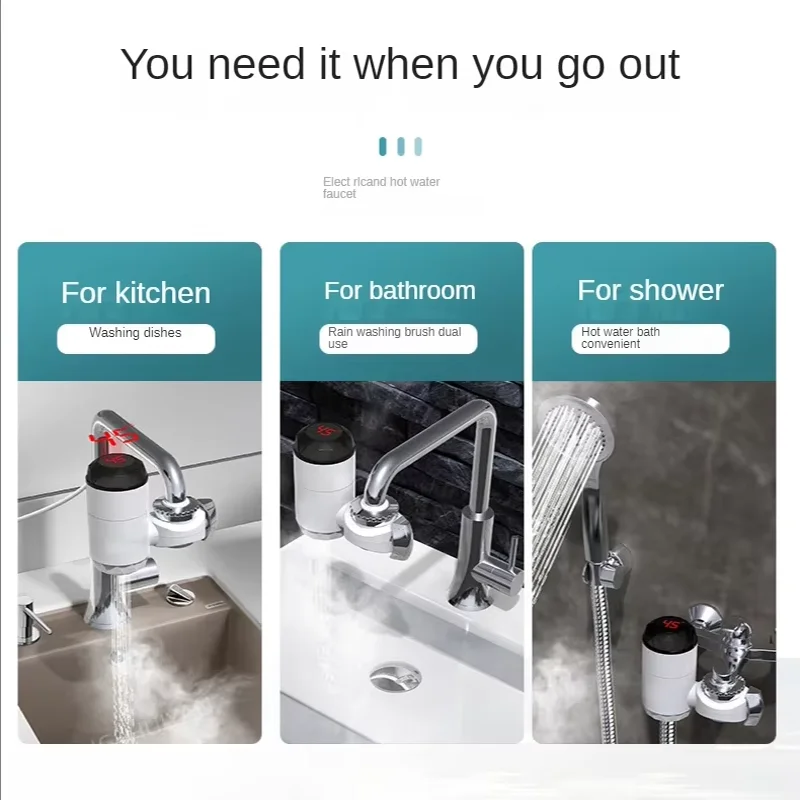 Household connected instant heating three second speed hot water faucet kitchen is free from installation of heating water