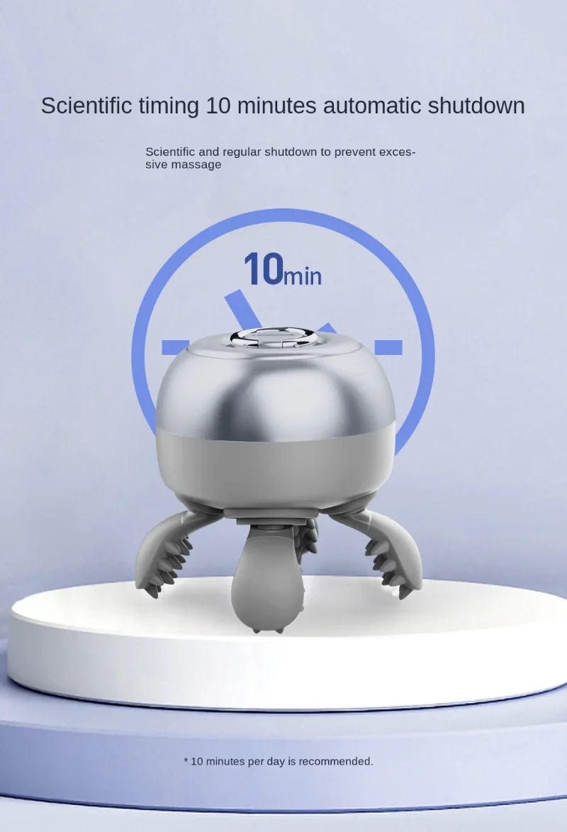 New Multifunctional Intelligent Electric Head Massager Handheld Vibration Kneading Decompression Charging Head Massager