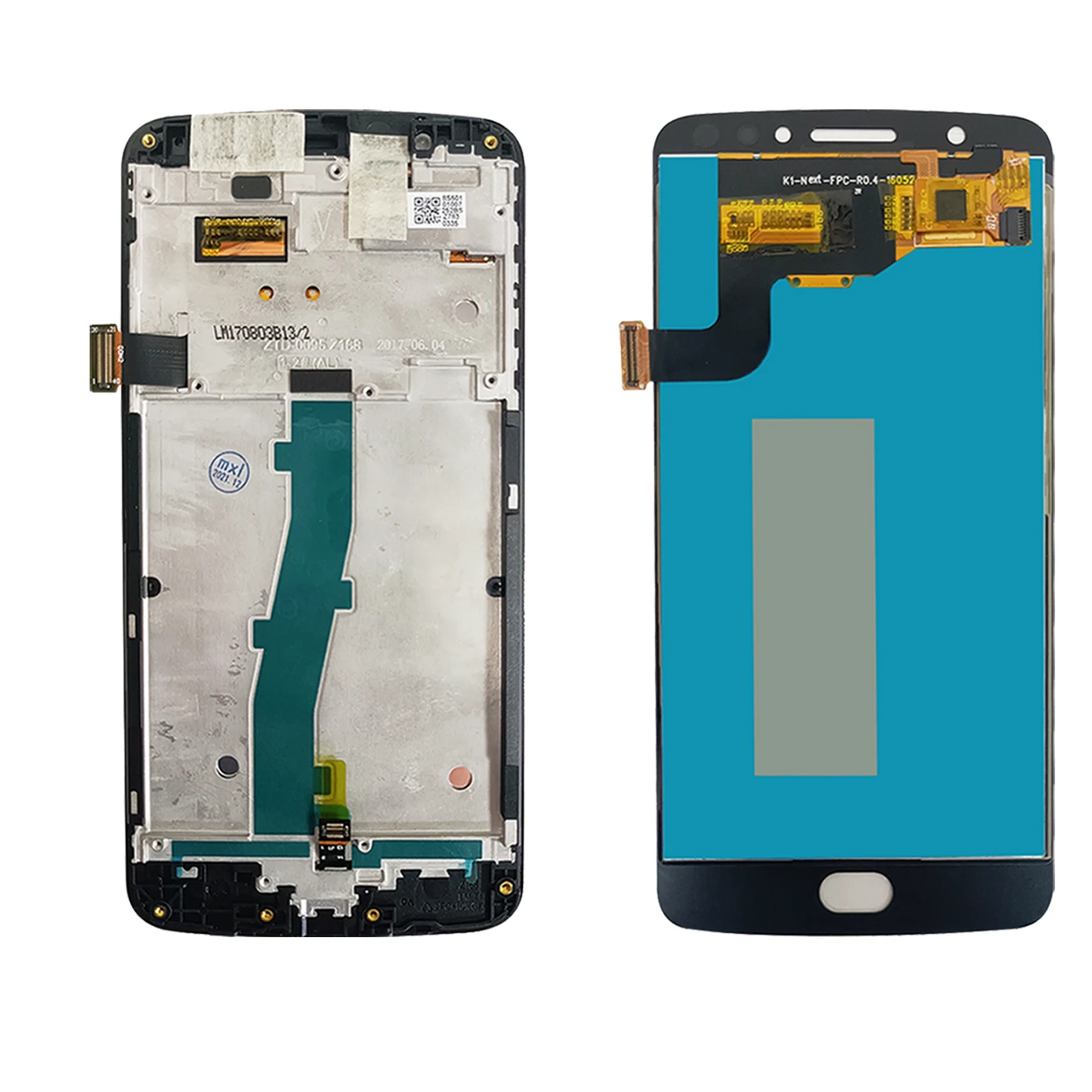 จอแอลซีดีสำหรับโมโตโรล่า E4จอ LCD ทัชสกรีน XT1762โมโตโรล่า XT1763 XT1766หน้าจอ LCD Digitizer ประกอบครบชุดพร้อมกรอบ