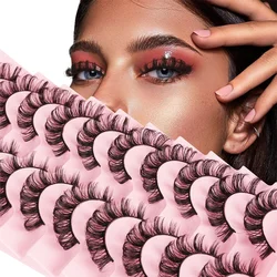 10 Pairs Russian Strip Lashes Fluffy Mink Lashes 3D False Eyelashes Russian Volume Eyelashes Fake Eyelashes
