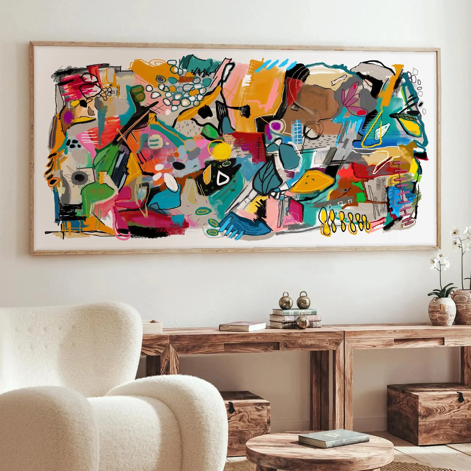 Современный абстрактный принт, декор для гостиной
