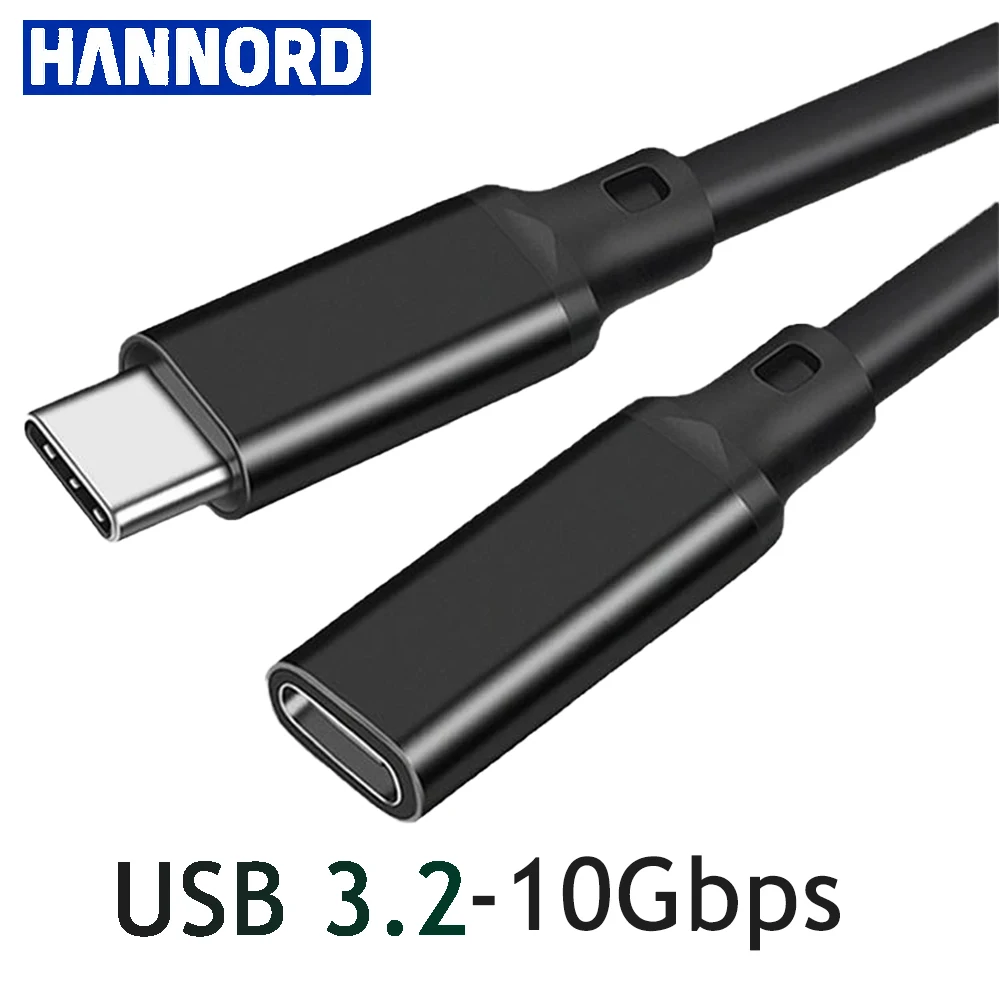 USB C Extension 3.1Gen2 Cable Male to Female USB C Extender Cord Data Transfer SSD Hard Disk Cable PD100W 4K 20V 5A Charge Cable