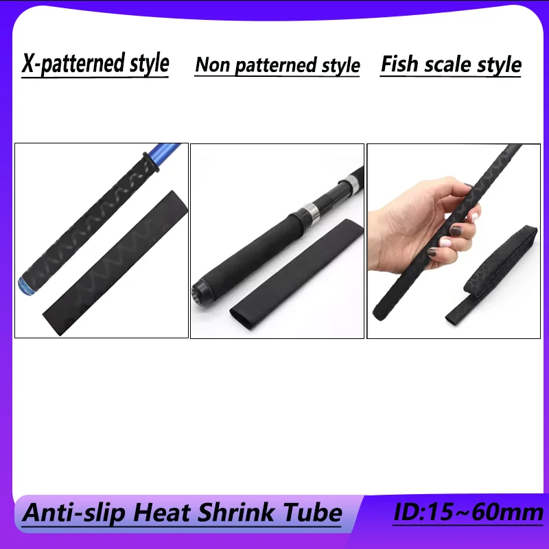 

1M Black Heat Shrink Tubing Handle Cover Anti-Slip Sweat Absorbing Insulation Anti-Static Sleeve for Integrated Handles