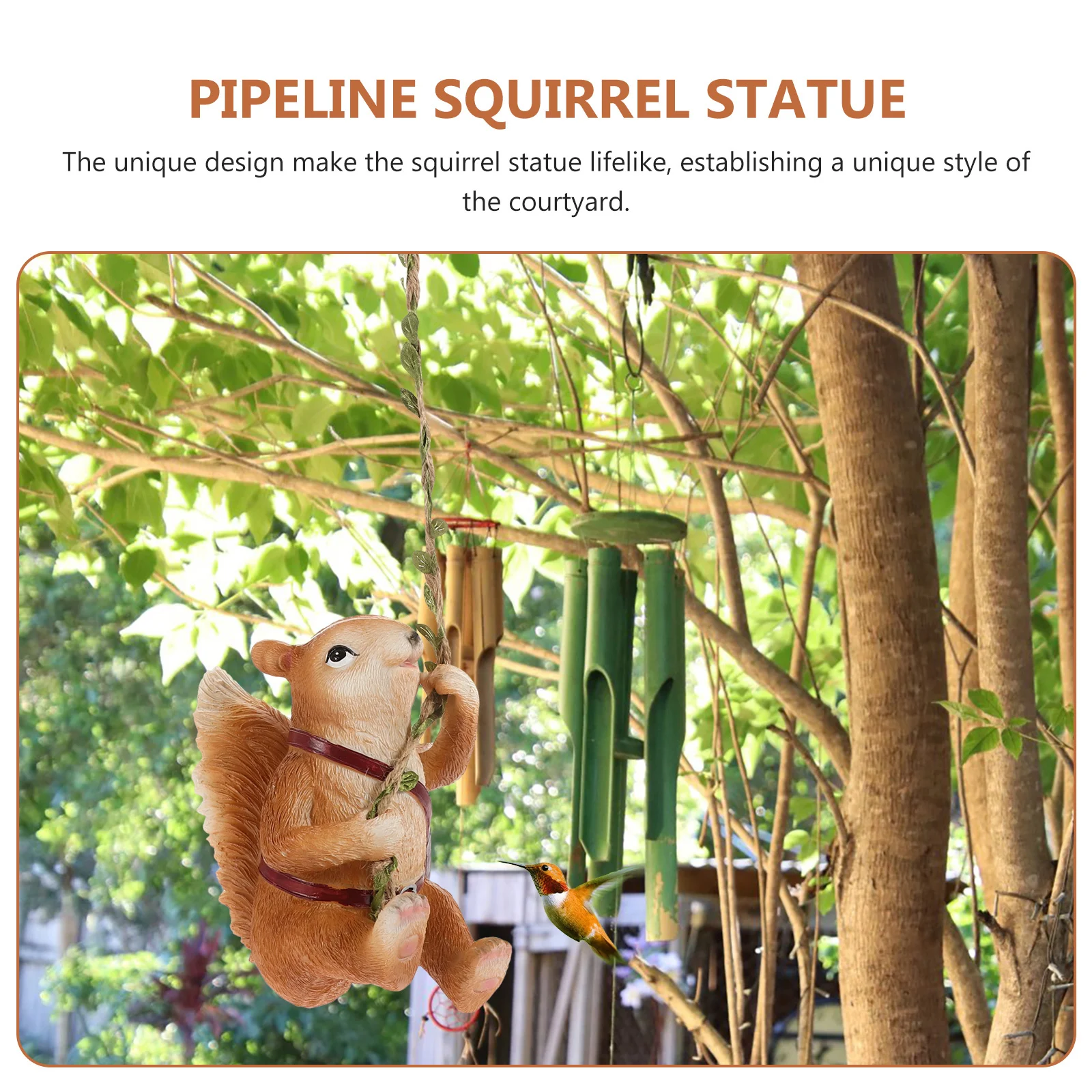 

Climbing Resin Squirrel Hanging Statue Durable Outdoor Garden Pendant Yard Tree Ornament Resin Squirrel Statue