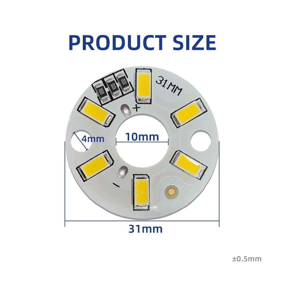 Günstige 10 Stück LED-Lichtplatine 5 V 3 W 6 LEDs SMD5730 runde Glühbirne Lampenquelle Durchmesser 31 mm Rot/Grün/Blau/Gelb/Warm/Weiß/Neutrale Lichter – Detail 4