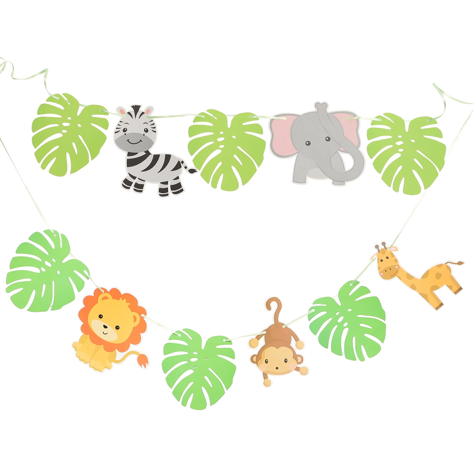 

Birthday Decor Color Animal Leaf Theme Party Decorative Banner Party Banner Photo Prop Supplies Paper Hanging Decorations