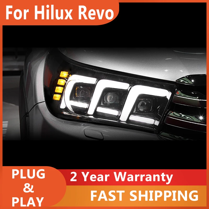 

ALL LED Head Lamps For Hilux Revo Headlight 2015-2020 LED Day Running Light LED Dynamic Turn Signal LED Low Beam/High Assembly